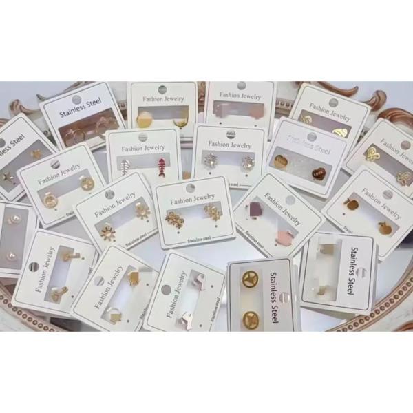 400pairs - Fashion Earrings Stainless Steel Variety Pack